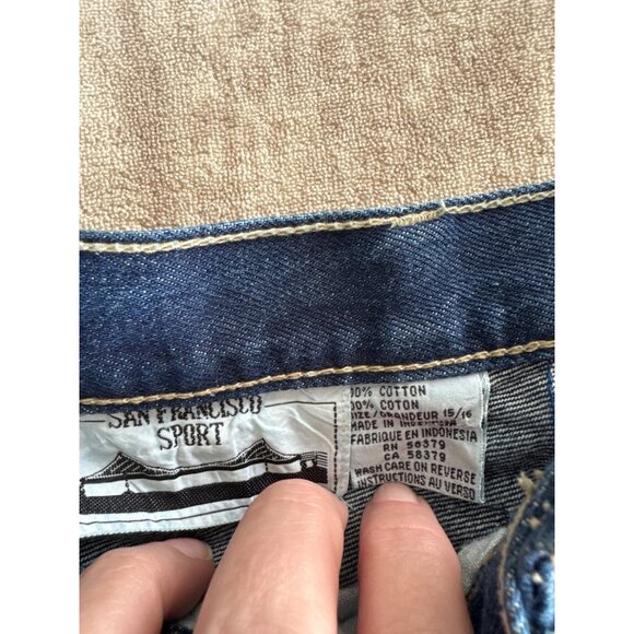 Vintage San Francisco Sport Denim Jean Skirt 15/16 100% Cotton - Picture 2 of 8